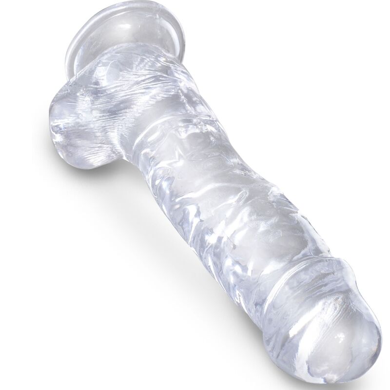 KING COCK CLEAR PENE REALISTICO CON TESTICULOS 165 CM TRANSPARENTE