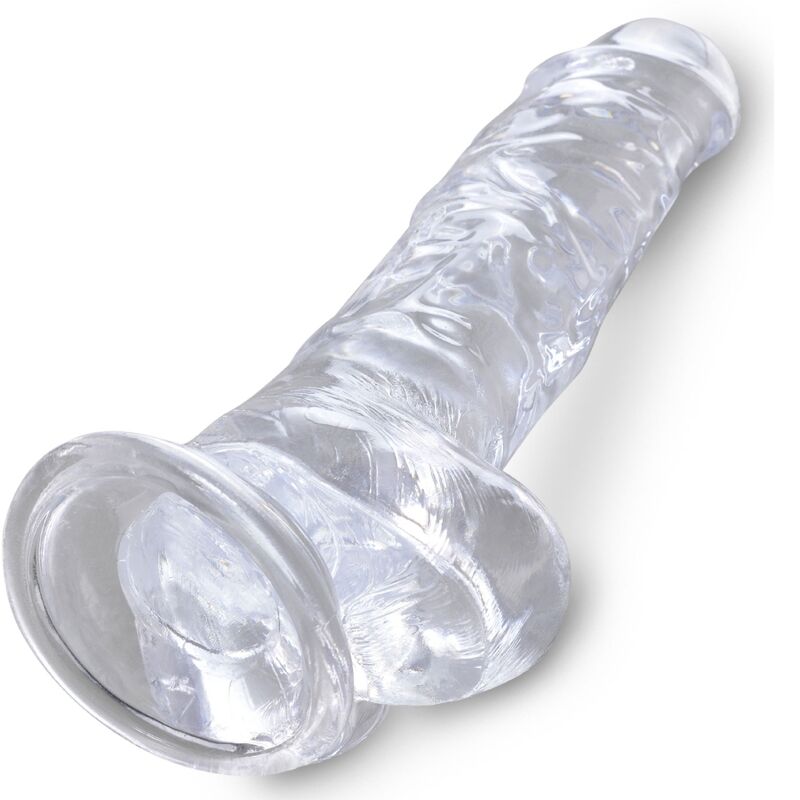 KING COCK CLEAR PENE REALISTICO CON TESTICULOS 165 CM TRANSPARENTE