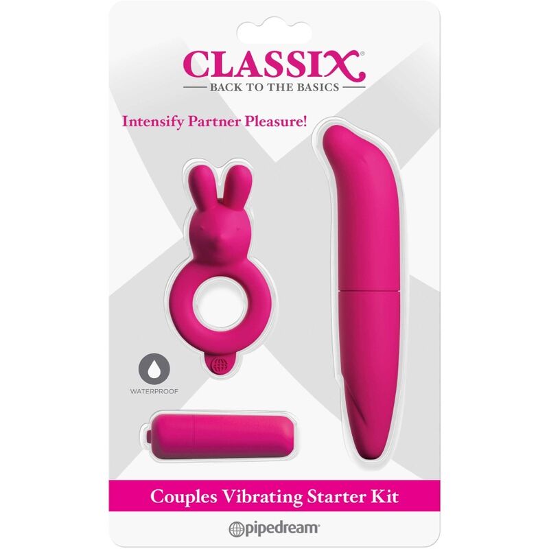 CLASSIX KIT PARA PAREJAS CON ANILLO BALA Y ESTIMULADOR ROSA