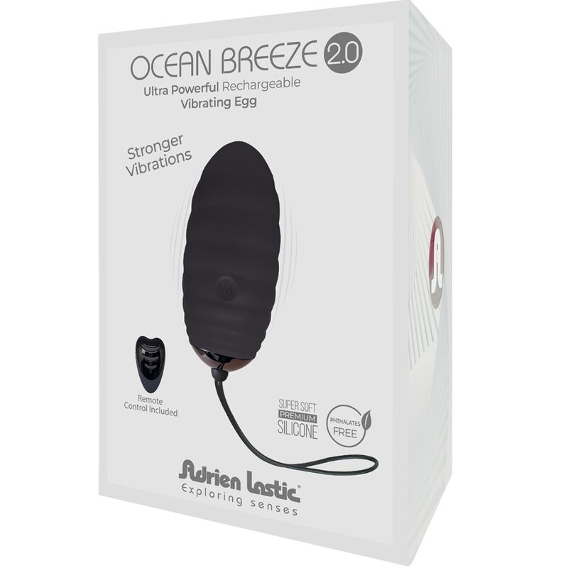 ADRIEN LASTIC OCEAN BREEZE 20 HUEVO VIBRADOR RECARGABLE CONTROL REMOTO NEGRO