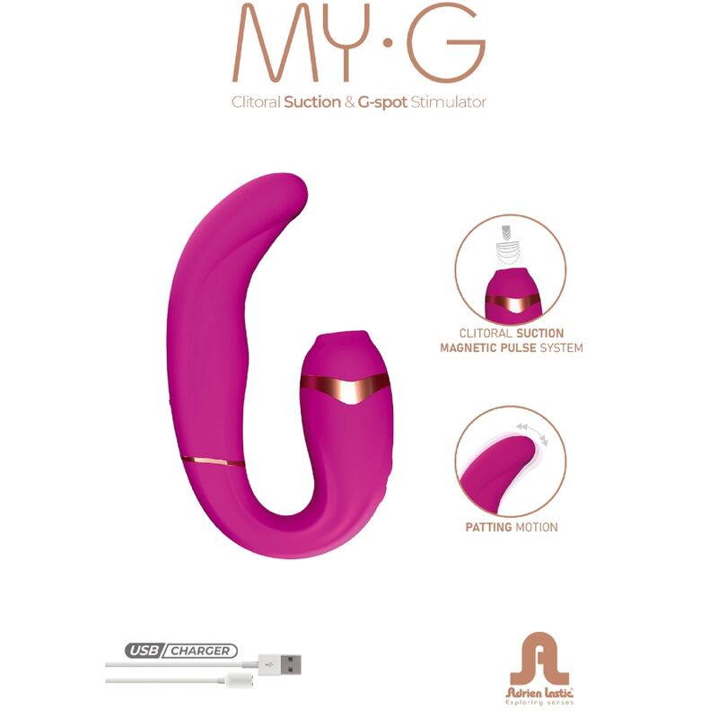 ADRIEN LASTIC MYG SUCCIONADOR CLITORIS Y ESTIMULADOR G SPOT ROSA