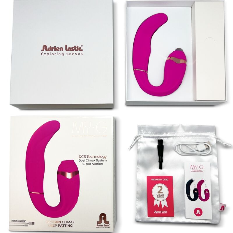 ADRIEN LASTIC MYG SUCCIONADOR CLITORIS Y ESTIMULADOR G SPOT ROSA