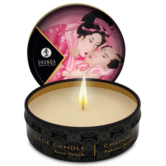 SHUNGA MINI CARESS BY CANDELIGHT VELA MASAJE ROSAS 30 ML