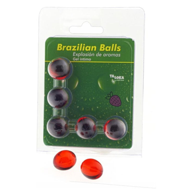 TALOKA BRAZILIAN BALLS GEL iNTIMO FRESA 5 BOLAS