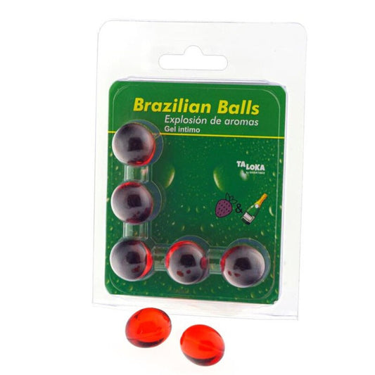 TALOKA BRAZILIAN BALLS GEL iNTIMO FRESAS CHAMPaN 5 BOLAS