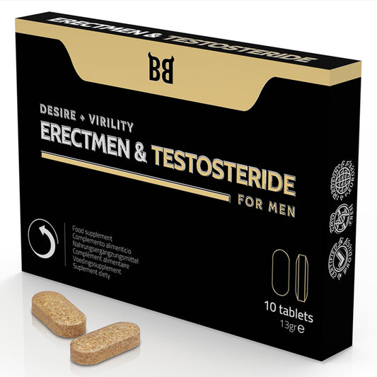 BLACKBULL BY SPARTAN ERECTMEN TESTOSTERIDE POTENCIA Y TESTOSTERONA PARA HOMBRE 10 CaPSULAS