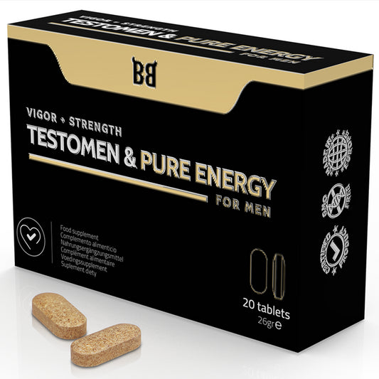 BLACKBULL BY SPARTAN TESTOMEN PURE ENERGY POTENCIADOR PARA HOMBRE 20 CaPSULAS