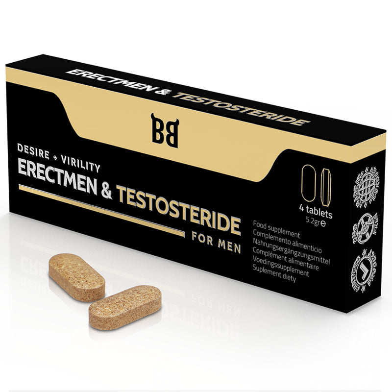 BLACKBULL BY SPARTAN ERECTMEN TESTOSTERIDE POTENCIA Y TESTOSTERONA PARA HOMBRE 4 CaPSULAS