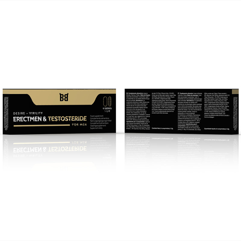 BLACKBULL BY SPARTAN ERECTMEN TESTOSTERIDE POTENCIA Y TESTOSTERONA PARA HOMBRE 4 CaPSULAS