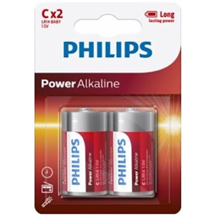 PHILIPS POWER ALKALINE PILA C LR14 BLISTER2