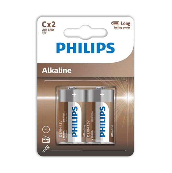 PHILIPS ALKALINE PILA C LR14 BLISTER2