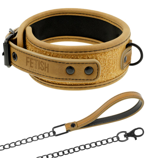 FETISH SUBMISSIVE ORIGEN COLLAR CON CADENA CON FORRO DE NEOPRENO