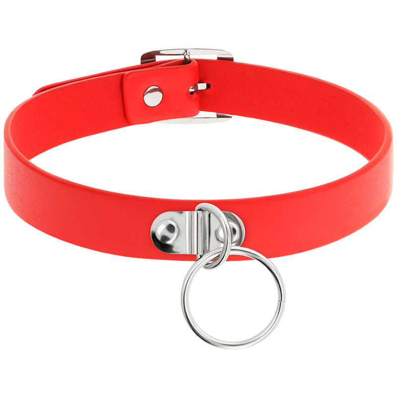 COQUETTE CHIC DESIRE COLLAR CUERO VEGANO ROJO ACCESORIO WOMAN FETISH