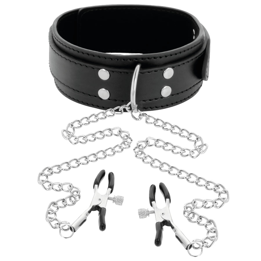 DARKNESS COLLAR CON PINZAS PARA PEZONES NEGRO