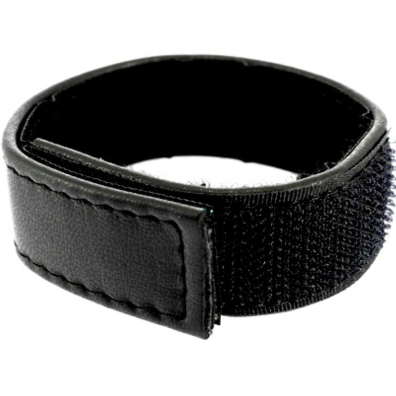 LEATHER BODY CORREA CUERO AJUSTABLE CON VELCRO PARA PENE NEGRO