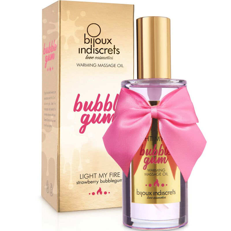 BIJOUX INDISCRETS LIGHT MY FIRE ACEITE MASAJE EFECTO CALOR SABOR CHICLE