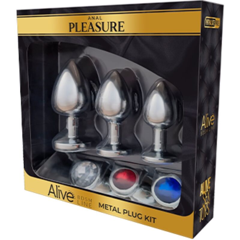 ALIVE ANAL PLEASURE KIT 3 PLUG METAL