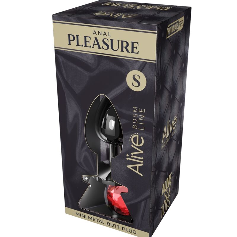 ALIVE ANAL PLEASURE MINI PLUG METAL ROJO TALLA S