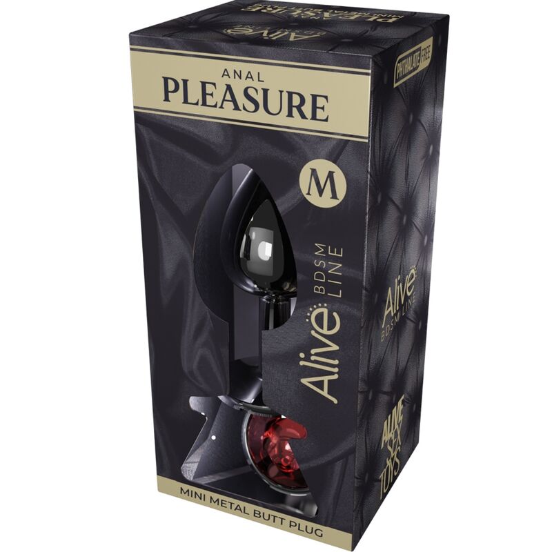 ALIVE ANAL PLEASURE MINI PLUG METAL ROJO TALLA M