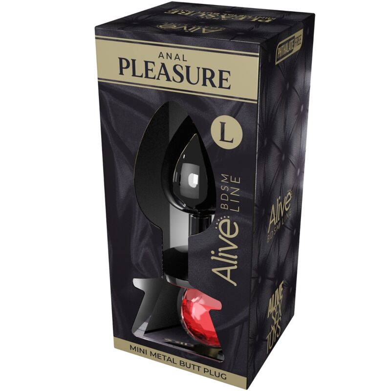 ALIVE ANAL PLEASURE MINI PLUG METAL ROJO TALLA L