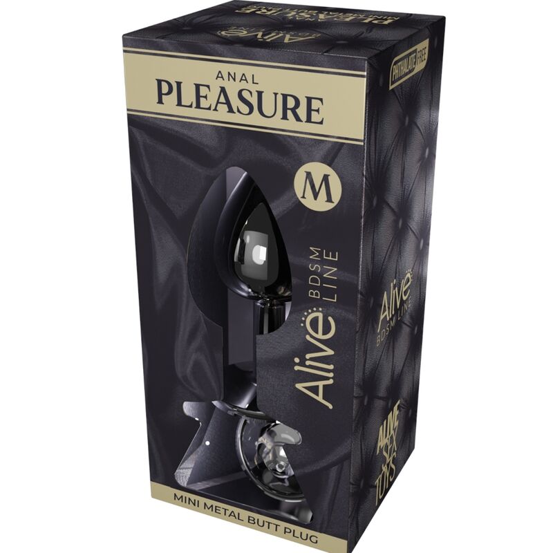 ALIVE ANAL PLEASURE MINI PLUG METAL NEGRO TALLA M