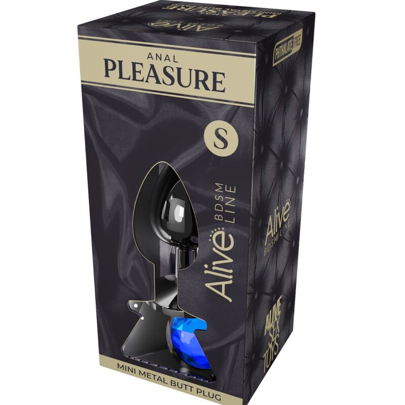 ALIVE ANAL PLEASURE MINI PLUG METAL AZUL TALLA S