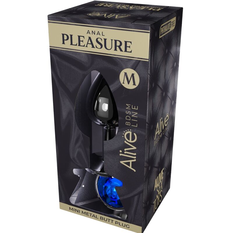 ALIVE ANAL PLEASURE MINI PLUG METAL AZUL TALLA M