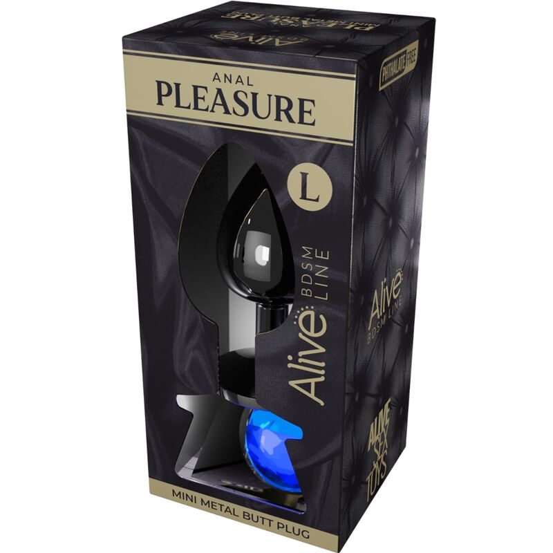 ALIVE ANAL PLEASURE MINI PLUG METAL AZUL TALLA L