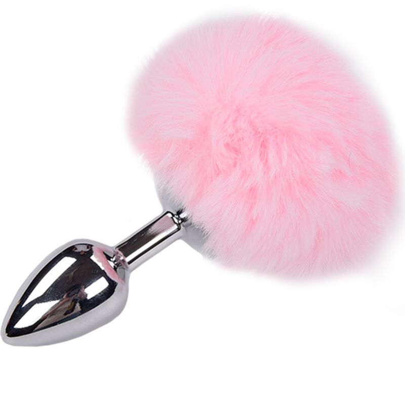 ALIVE ANAL PLEASURE PLUG LISO METAL POMPON ROSA TALLA L