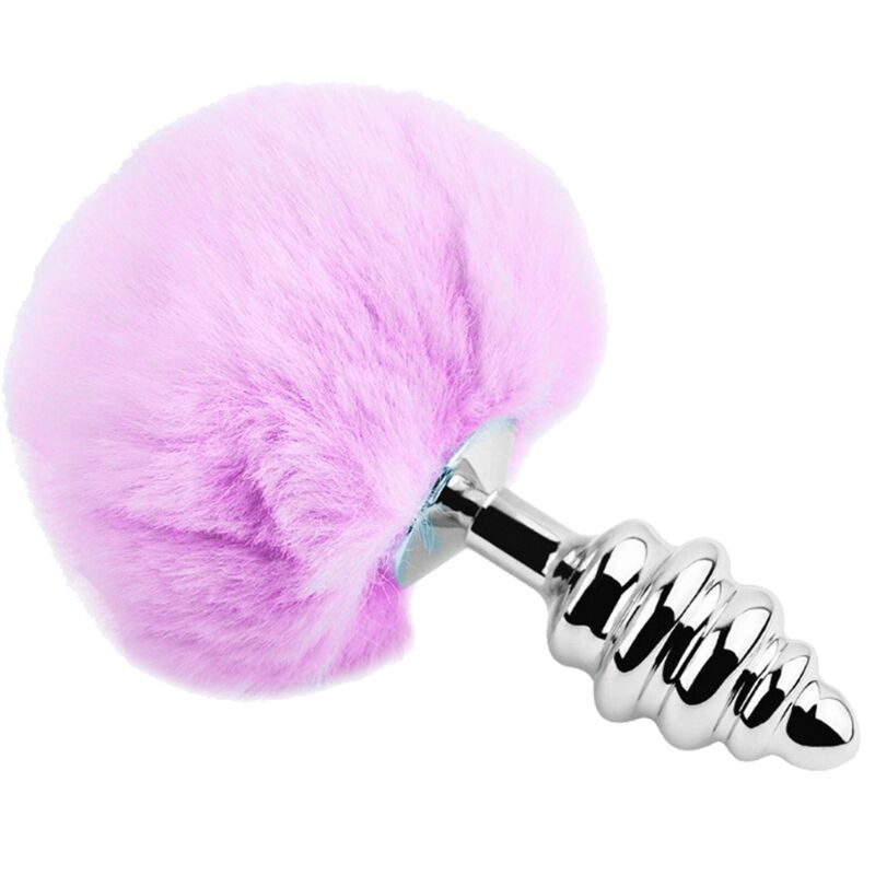 ALIVE ANAL PLEASURE PLUG ESPIRAL METAL POMPON VIOLETA TALLA S