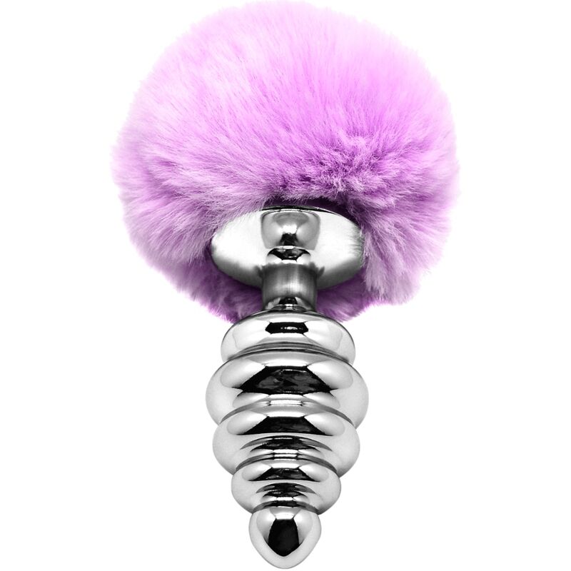 ALIVE ANAL PLEASURE PLUG ESPIRAL METAL POMPON VIOLETA TALLA S