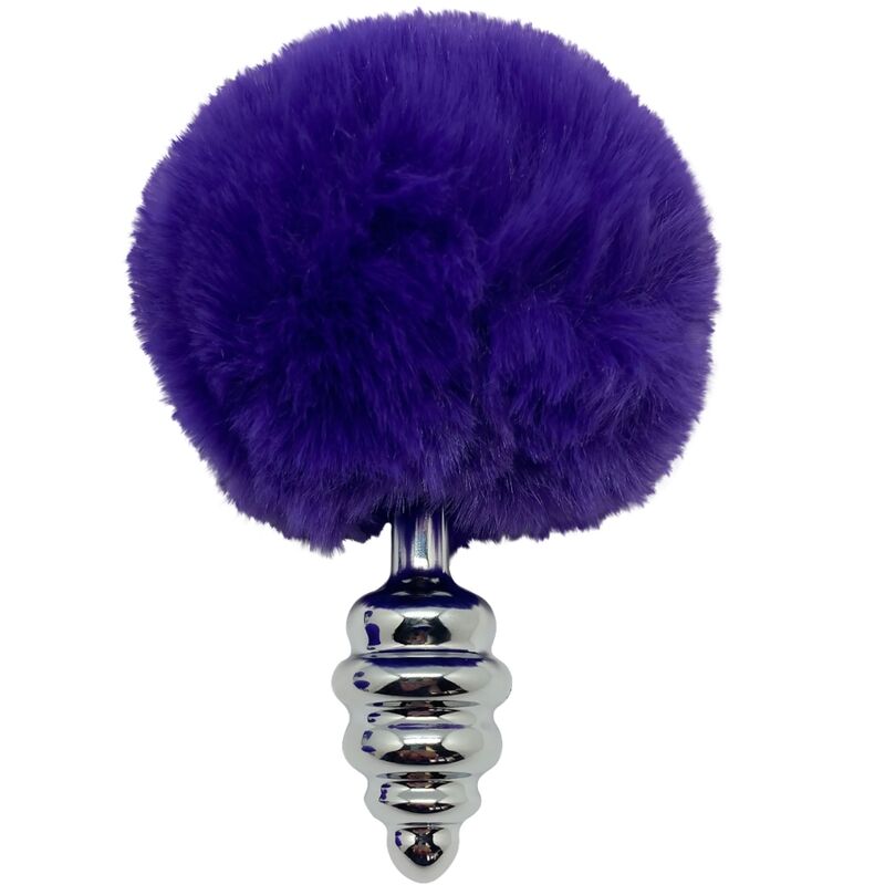 ALIVE ANAL PLEASURE PLUG ESPIRAL METAL POMPON VIOLETA OSCURO TALLA S