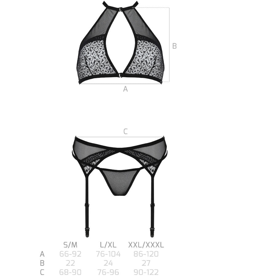 PASSION SATARA SET EROTIC LINE NEGRO S M