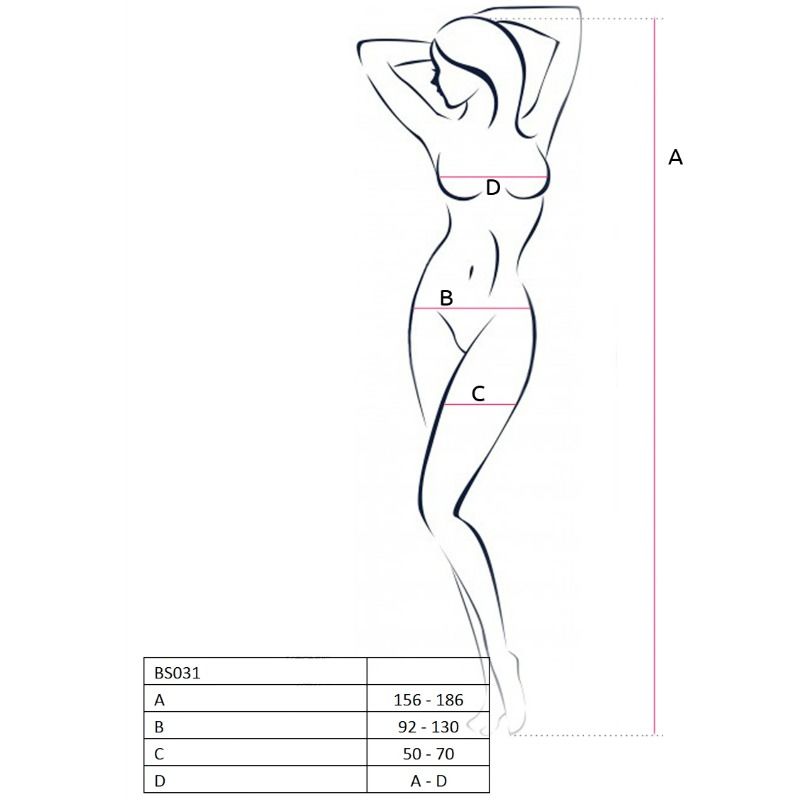 PASSION WOMAN BS031 BODYSTOCKING BLANCO TALLA UNICA