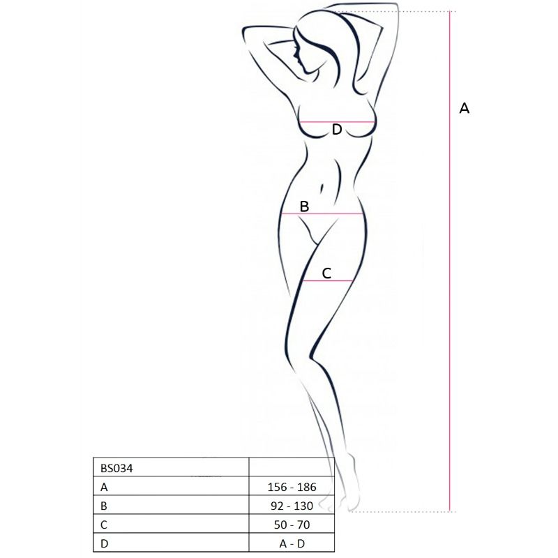 PASSION WOMAN BS034 BODYSTOCKING BLANCO TALLA UNICA