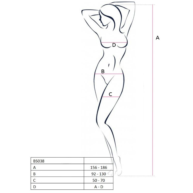 PASSION WOMAN BS038 BODYSTOCKING BLANCO TALLA UNICA