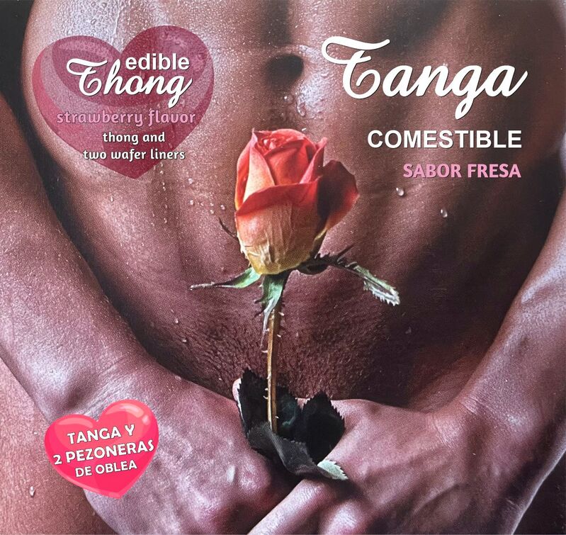 HOTFLOWERS TANGA 2 PEZONES OBLEA FRESA HOMBRE es pt en fr it 