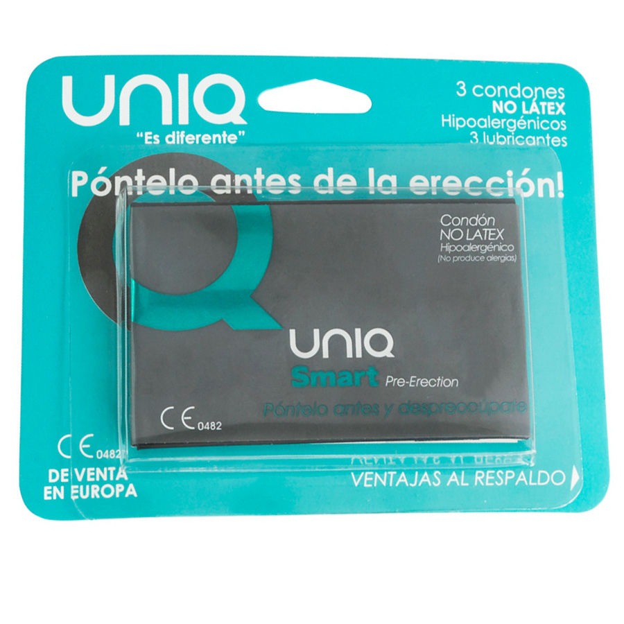 UNIQ SMART PRESERVATIVOS PRE ERECCIoN SIN LATEX 3 UNIDADES