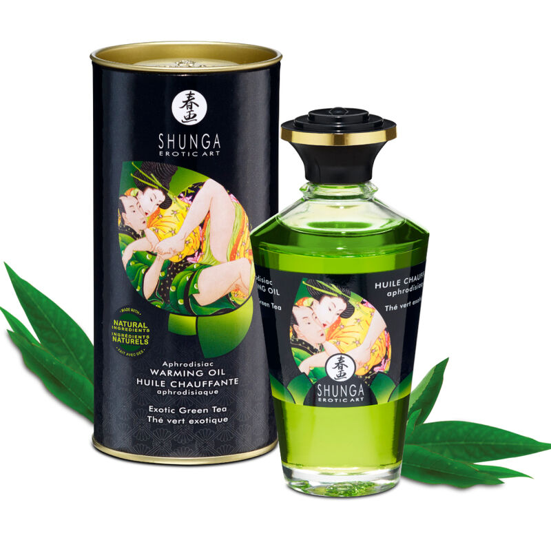 SHUNGA ACEITE MASAJE EFECTO CALOR TE VERDE ORGANICO 100 ML