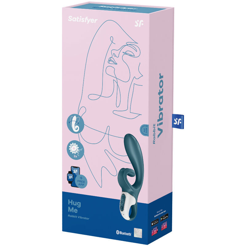 SATISFYER HUG ME VIBRADOR RABBIT APP AZUL