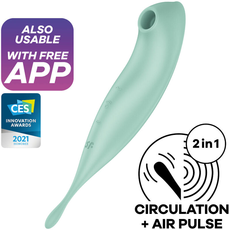 SATISFYER TWIRLING PRO ESTIMULADOR Y VIBRADOR APP VERDE