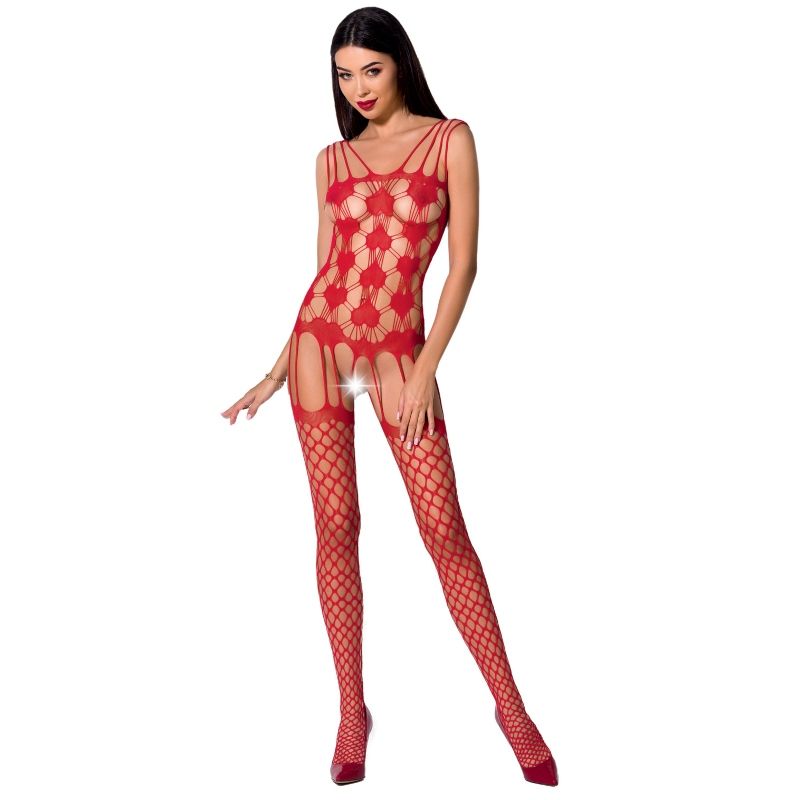 PASSION WOMAN BS067 BODYSTOCKING ROJO TALLA UNICA