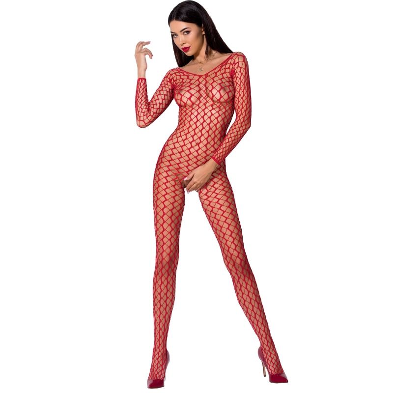 PASSION WOMAN BS068 BODYSTOCKING ROJO TALLA UNICA