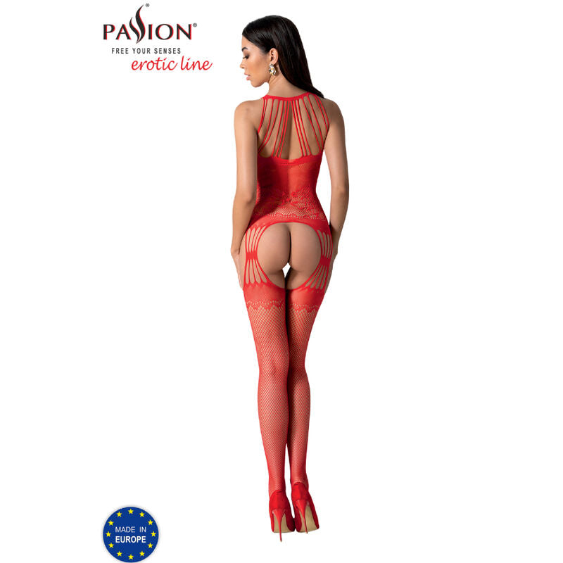 PASSION BS095 BODYSTOCKING ROJO TALLA UNICA