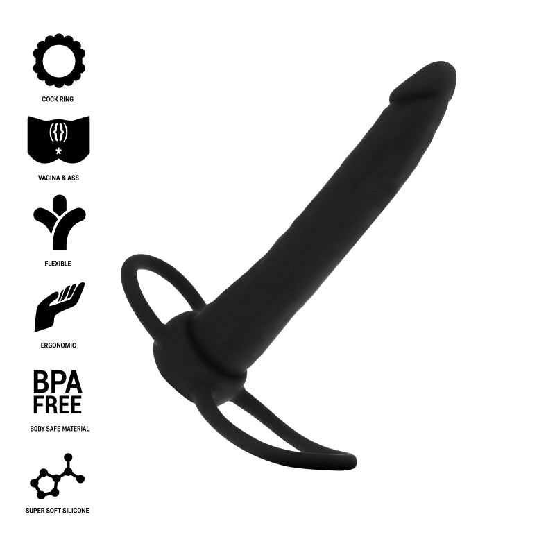 MYTHOLOGY COBI ONYX DILDO ANAL CON ANILLOS PARA PENE Y TESTiCULOS 13 CM