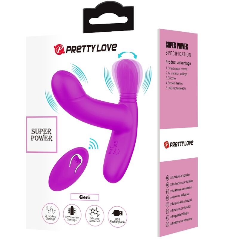 PRETTY LOVE GERI MASAJEADOR CLITORIS CONTROL REMOTO ROSA