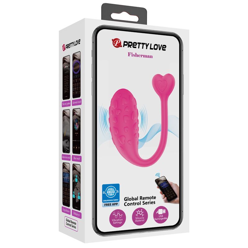 PRETTY LOVE HUEVO VIBRADOR PESCADOR ROSA CONTROLADO POR APP