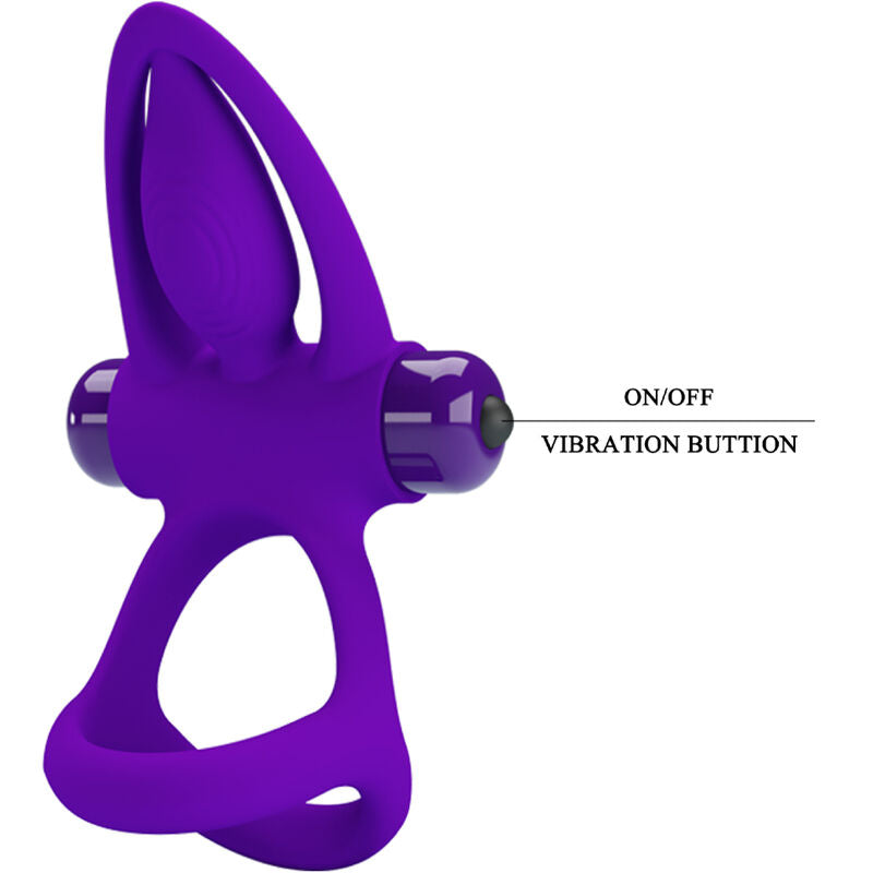 PRETTY LOVE ANILLO VIBRADOR 10 VIBRACIONES SILICONA VIOLETA