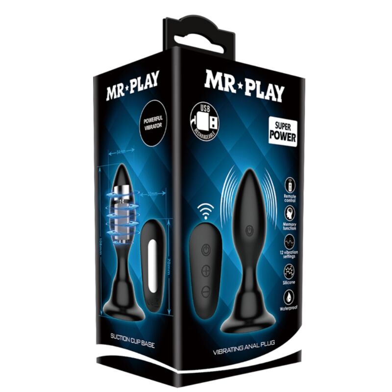 MR PLAY PLUG ANAL CON VIBRACION NEGRO CONTROL REMOTO