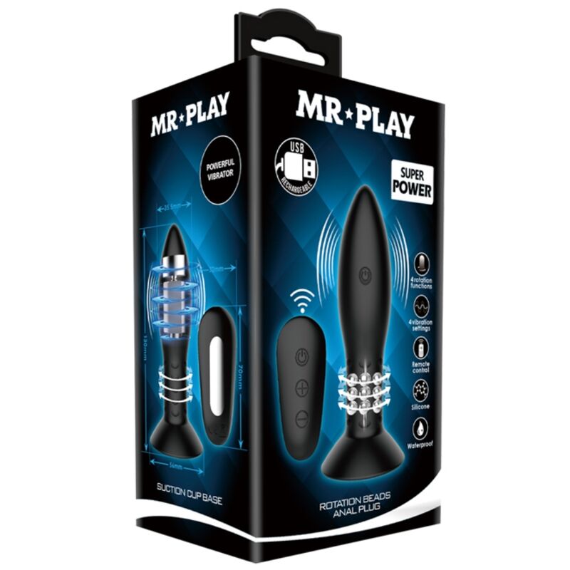 MR PLAY PLUG CON BOLAS ROTADORAS NEGRO CONTROL REMOTO